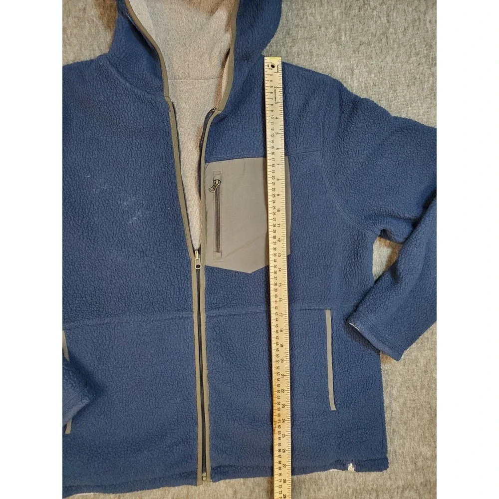 The North Face Jacket Mens XL Reversible Brantley Fleece Sherpa Hooded Blue Gray